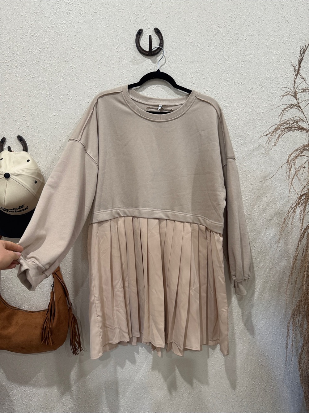 Peplum Pleated Dress